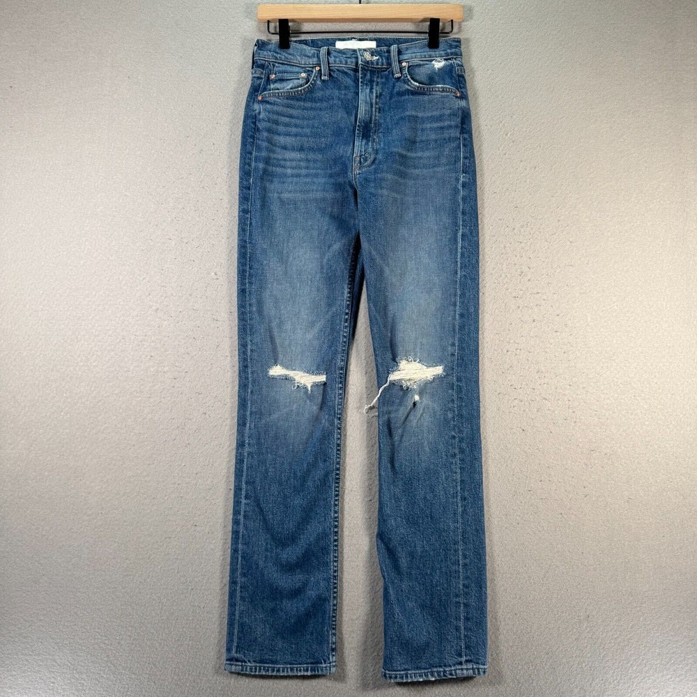 Mother Superior High Waisted Rider Skimp Jeans Women 27 Blue Medium Wash Stretch
